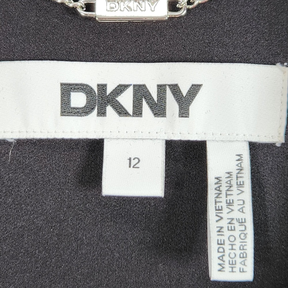 DKNY Blazer‎ Jacket Womens 12 Black Belted Professional Career Interview Office - Picture 3 of 11